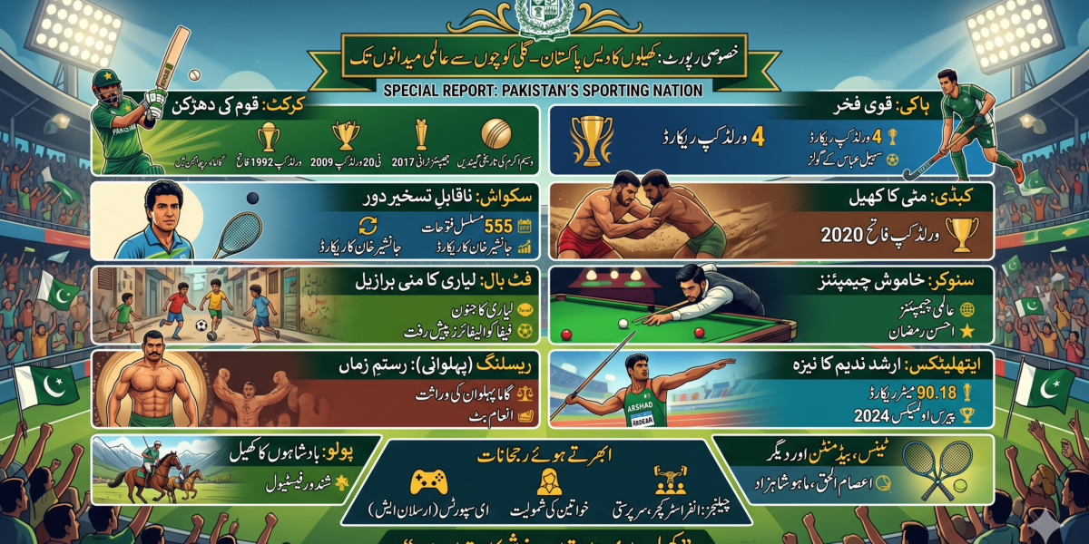 کھیلوں کا دیس پاکستان— گلی کوچوں سے عالمی میدانوں تک ایک جامع جائزہ