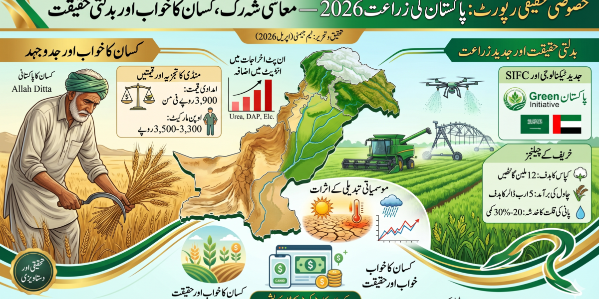 پاکستان کی زراعت 2026 — معاشی شہ رگ، کسان کا خواب اور بدلتی حقیقت