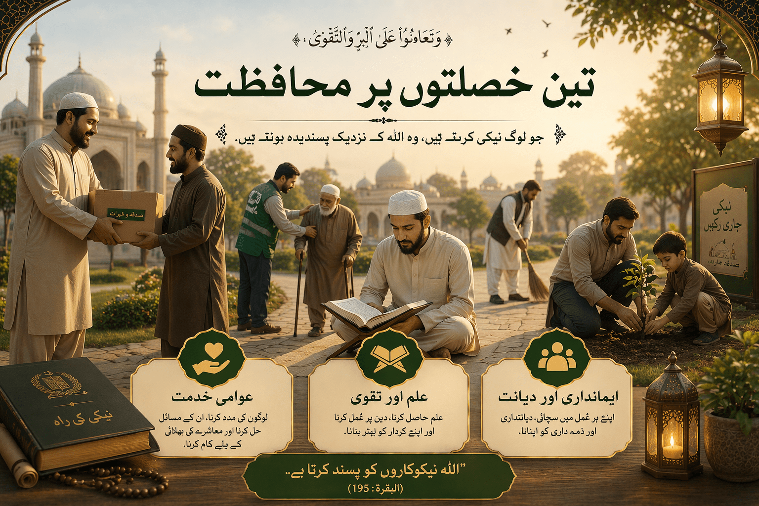 تین خصلتوں پر محافظتBeing consistent in guarding (maintaining) three qualities