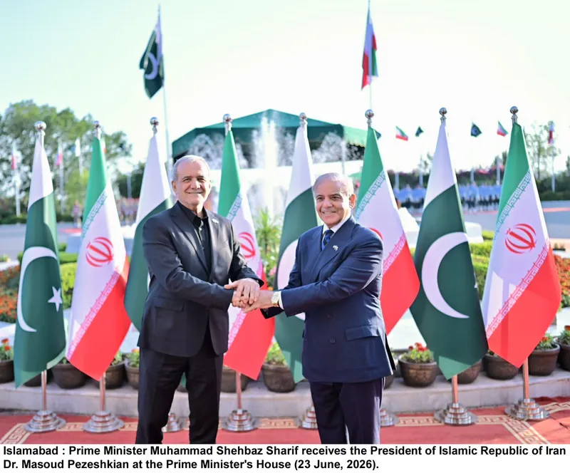 وزیراعظم ہاؤس میں ایرانی صدر مسعود پزشکیان کے اعزاز میں استقبالیہ تقریب