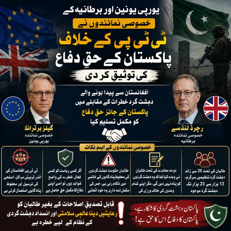 یورپی یونین اور برطانیہ کی ٹی ٹی پی کے خلاف پاکستان کے حقِ دفاع کی توثیق