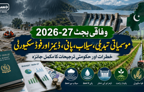 وفاقی بجٹ 2026-27: موسمیاتی تبدیلی، سیلاب، پانی، ڈیمز اور فوڈ سکیورٹی کے خطرات کا مکمل جائزہ