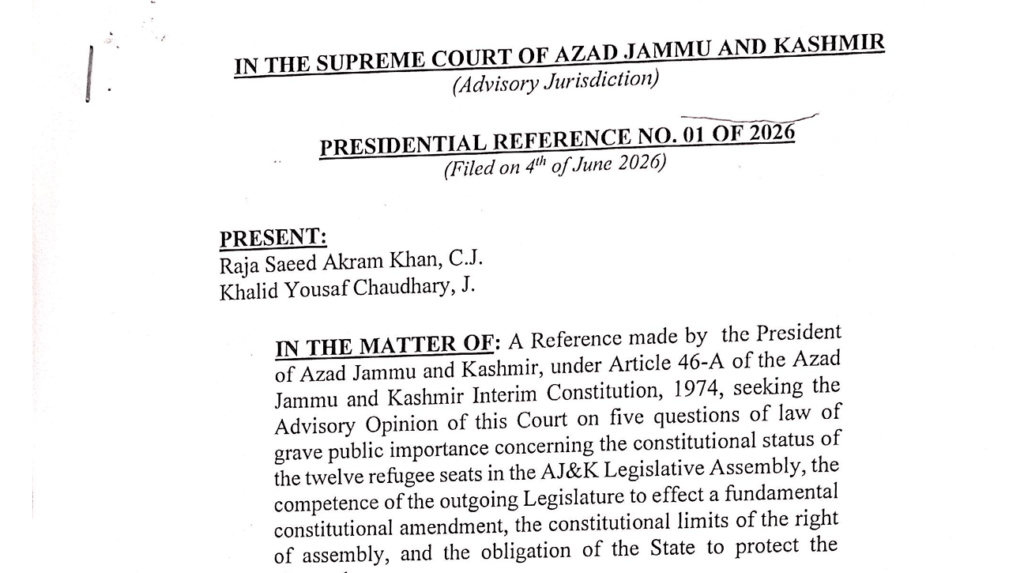 مہاجر نشستیں صرف آئینی ترمیم سے تبدیل ہو سکتی ہیں، سپریم کورٹ آزاد کشمیر کی رائے