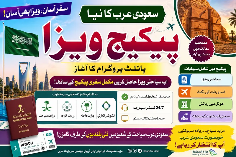 سعودی عرب کا سیاحوں کیلئے نیا "پیکیج ویزا" متعارف: سفری سہولت میں اضافہ