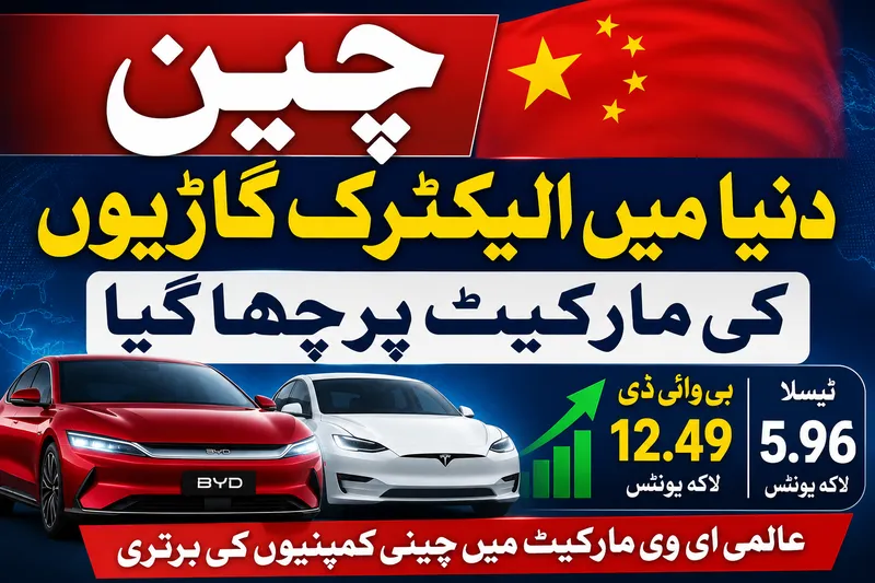 الیکٹرک گاڑیوں کی عالمی مارکیٹ میں بی وائی ڈی کی ٹیسلا پر سبقت