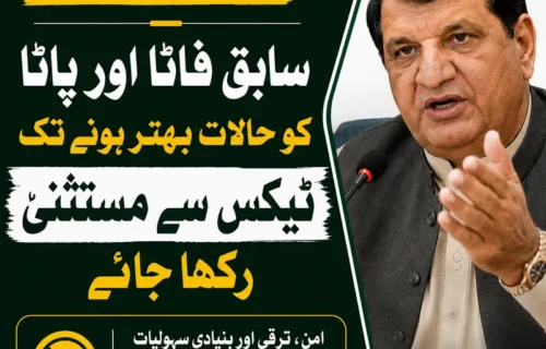سابق فاٹا اور پاٹا کو ٹیکس سے مستثنیٰ رکھا جائے: امیر مقام