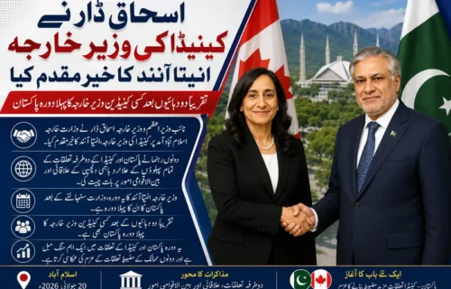 نائب وزیرِ اعظم اسحاق ڈار اور کینیڈین وزیر خارجہ کی ملاقات