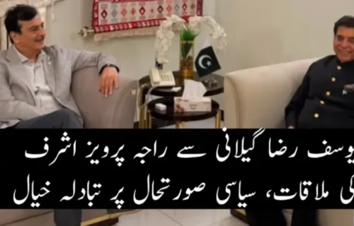 یوسف رضا گیلانی سے راجہ پرویز اشرف کی ملاقات، سیاسی صورتحال پر تبادلہ خیال
