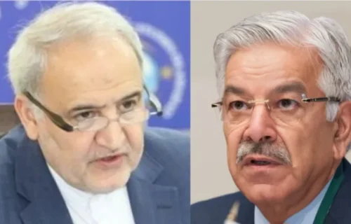 ایرانی سفیر کی وزیر دفاع خواجہ آصف سے ملاقات، باہمی تعاون پر تبادلہ خیال