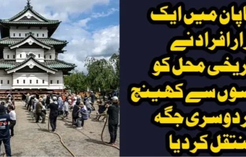 جاپان میں ایک ہزار افراد نے تاریخی محل کو رسوں سے کھینچ کر دوسری جگہ منتقل کر دیا