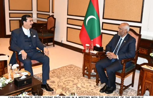 چیئرمین سینیٹ سید یوسف رضا گیلانی کی مالدیپ کے صدر سے ملاقات