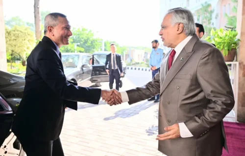 نائب وزیراعظم اسحاق ڈار کی سنگاپور کے وزیر خارجہ سے ملاقات